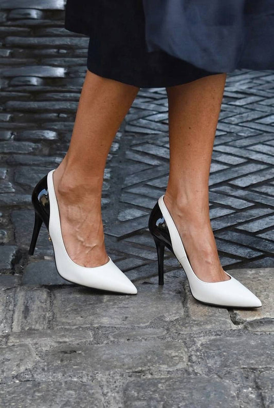 Contrast Heel Pointed Toe Stiletto Dress Pumps [Pre Order]
