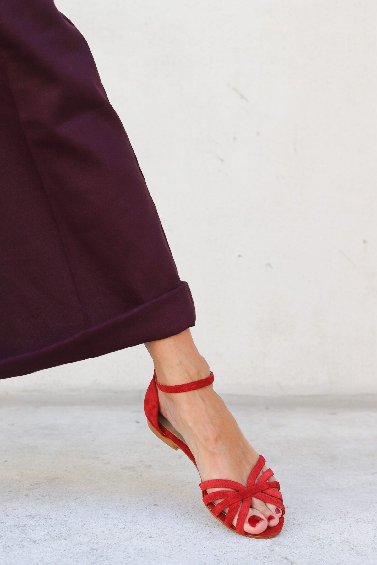 Strappy Peep Toe Ankle Strap Black Flat Sandals [Pre Order]