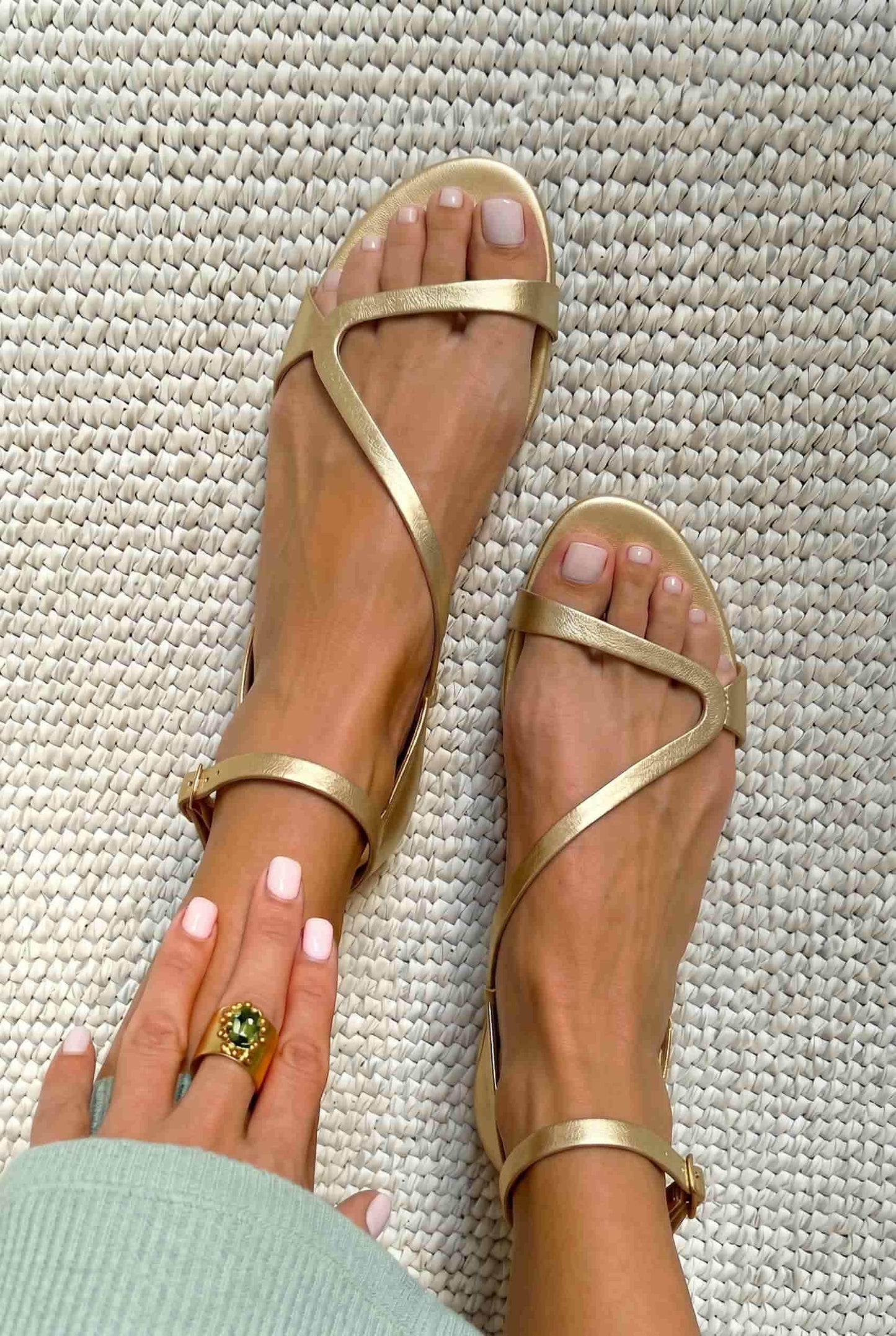 Sleek Asymmetric Open Toe Flat Casual Sandals [Pre Order]