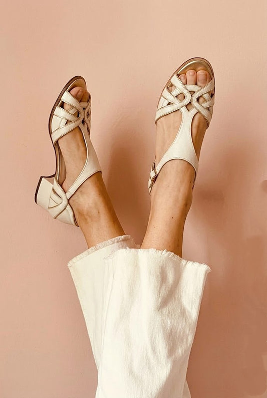 Cutout T-Strap Peep Toe Block Heel Sandals [Pre Order]