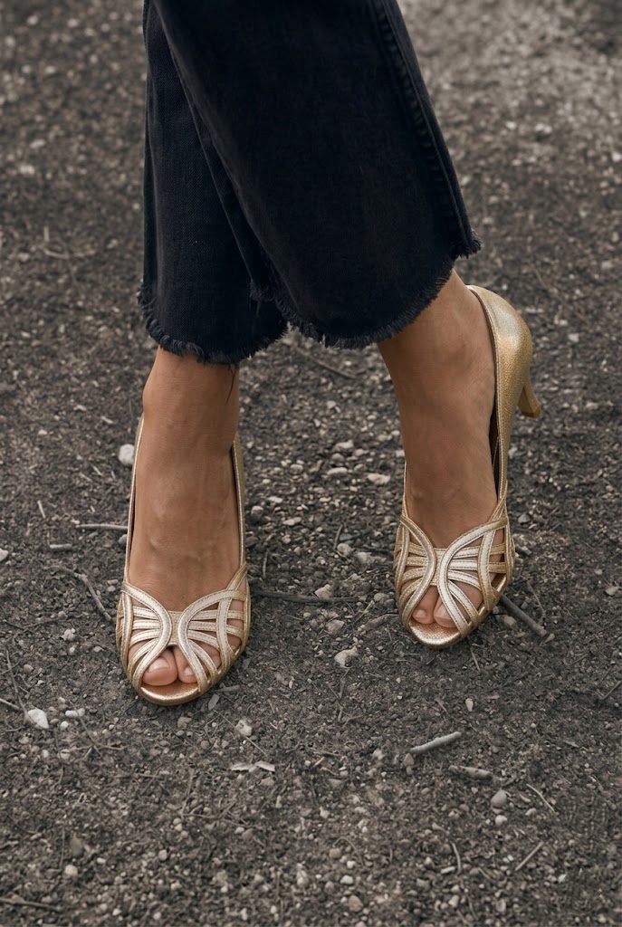 Deco Cutout Peep Toe Kitten Heel Pumps [Pre Order]