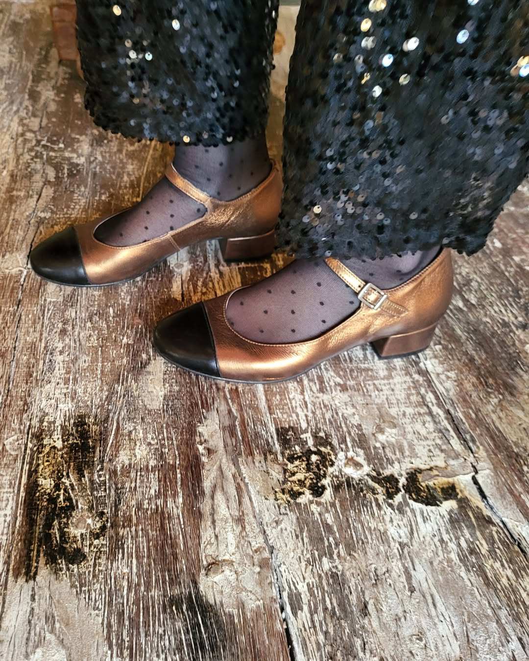 Colorblock Mary Jane Rundspitze Schwarze Kappe Absatz Pumps [Vorbestellung]