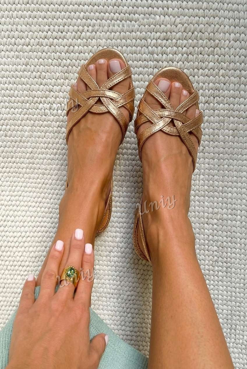 Strappy Crisscross Open Toe Flat Slingback Sandals [Pre Order]