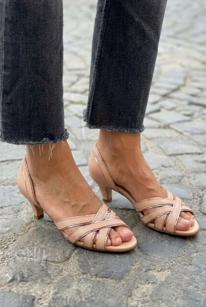 Strappy Crisscross Open Toe Kitten Heel Sandals [Pre Order]