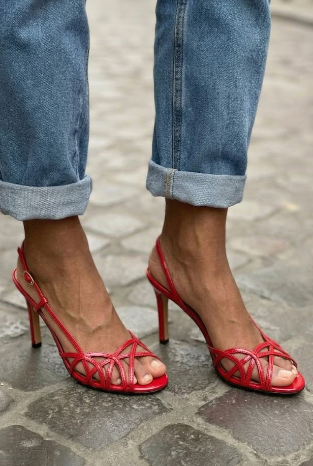 Strappy Crisscross Open Toe Slingback Stiletto Sandals [Pre Order]