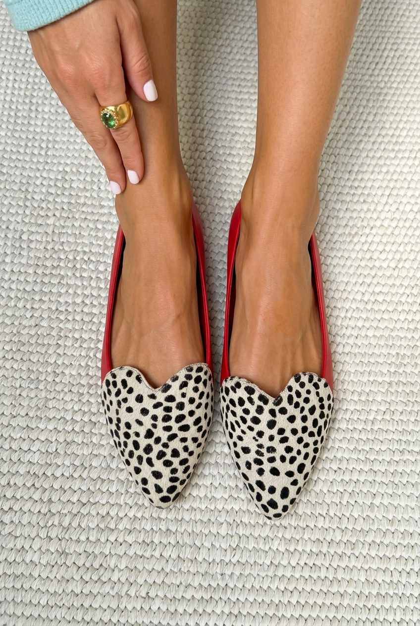 Heart Cutout Pointed Toe Slip On Flats [Pre Order]