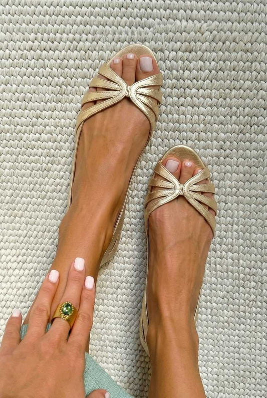 Strappy Peep Toe Slingback Casual Flats [Pre Order]