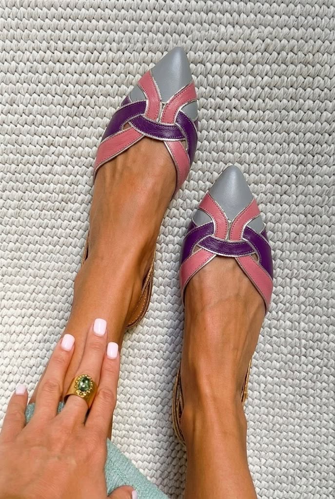 Interlaced Strappy Pointed Toe Flat Slingback Shoes [Pre Order]