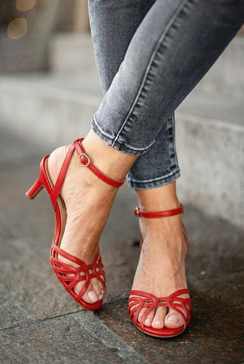 Strappy Open Toe Ankle Strap Kitten Heels [Pre Order]