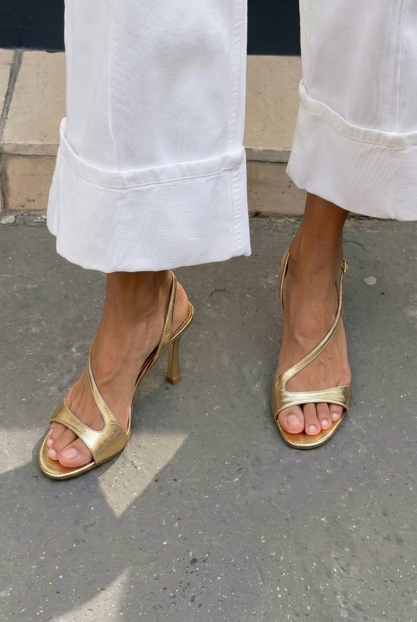 Asymmetric Open Toe Slingback Stiletto Sandals [Pre Order]