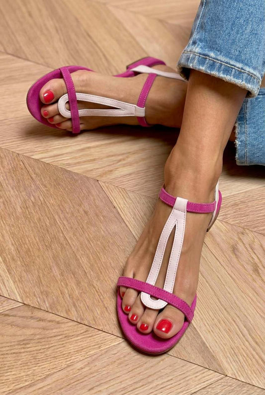 Split T-Strap Open Toe Flat Ankle Sandals [Pre Order]