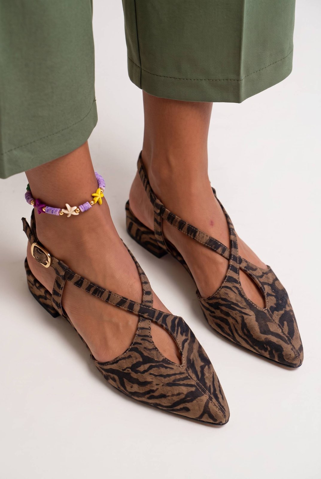 Crisscross Pointed Toe Slingback Low Heel Flats [Pre Order]