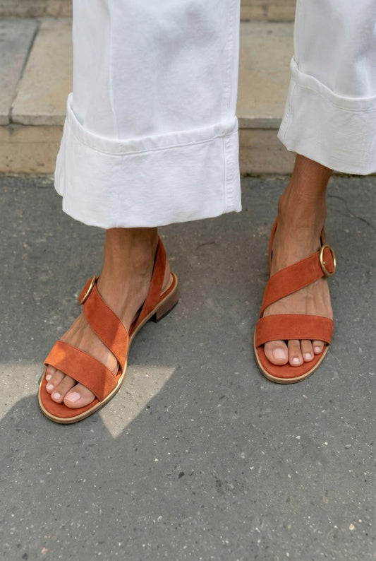 Asymmetric Buckle Open Toe Flat Casual Sandals [Pre Order]